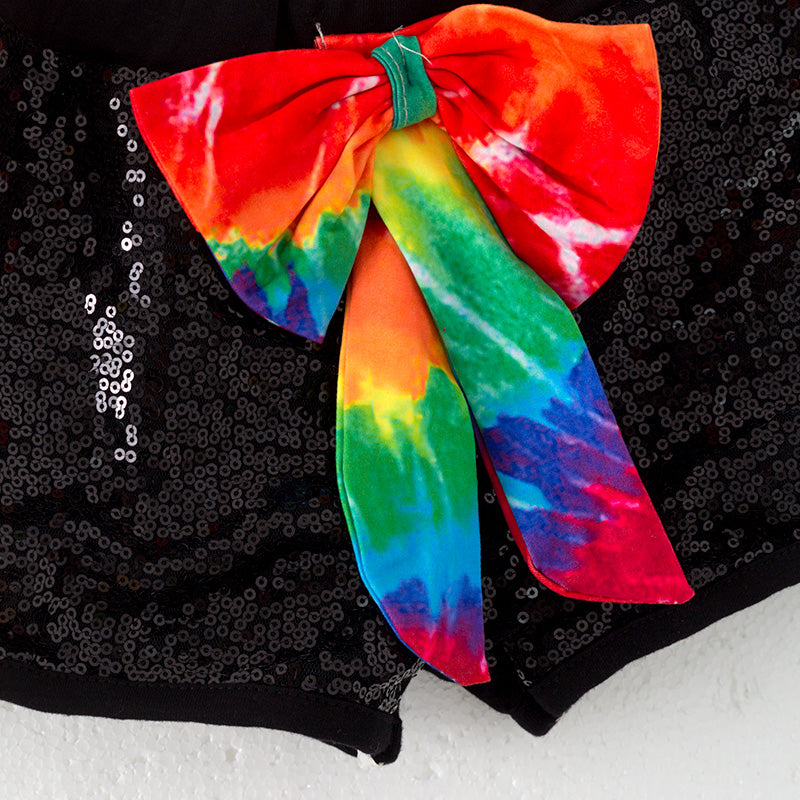 (In Stock)Girls Spring and Summer Good Vibes Only Print Shorts Set