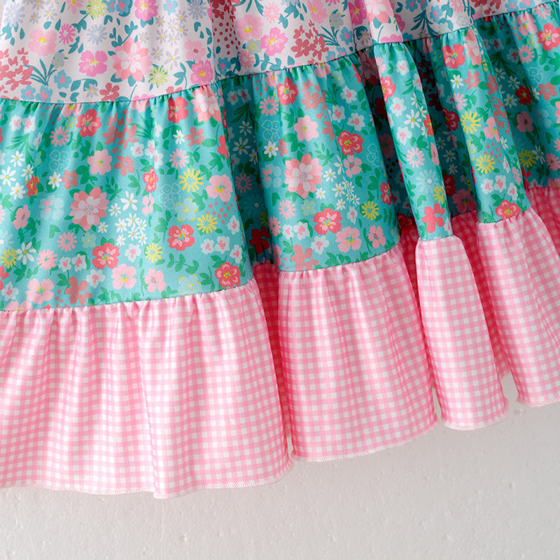 (Pre Order)Girls Spring and Summer Floral Print Slip Dress
