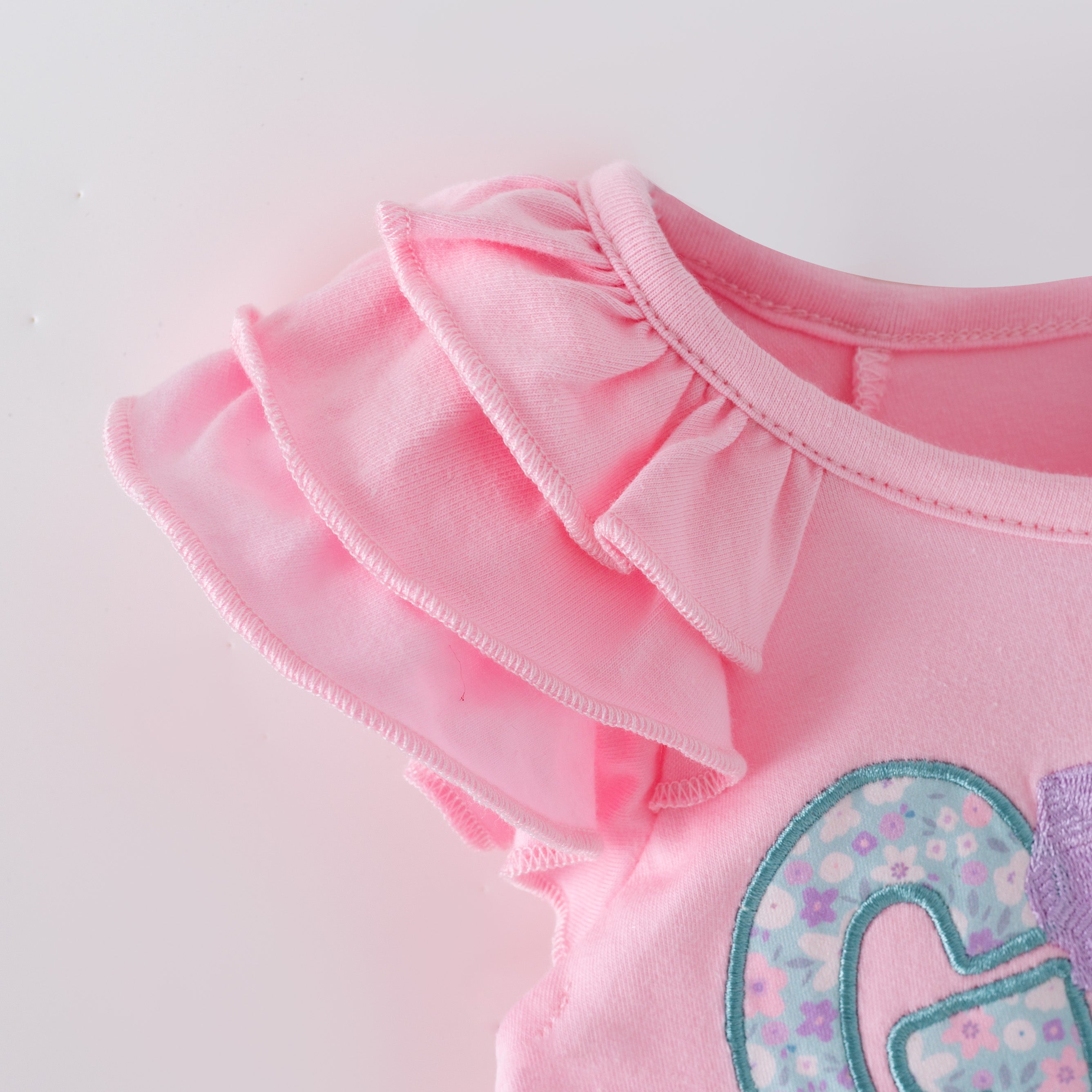 (In Stock)Girls Spring&Summer GOD is good Applique Ruffle Set&Romper