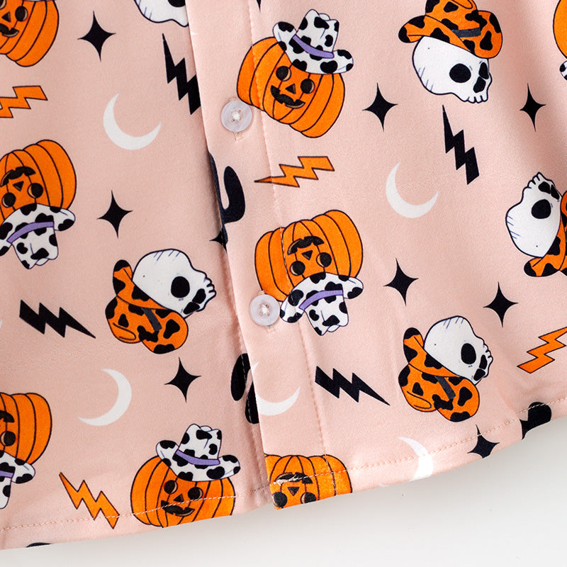 (In Stock)Boys Halloween Cartoon Print Shirt
