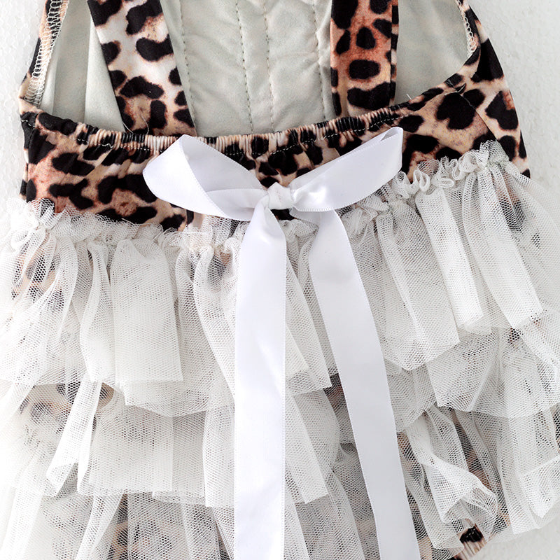 (In Stock)Toddler Girls Spring and Summer Leopard Print Romper