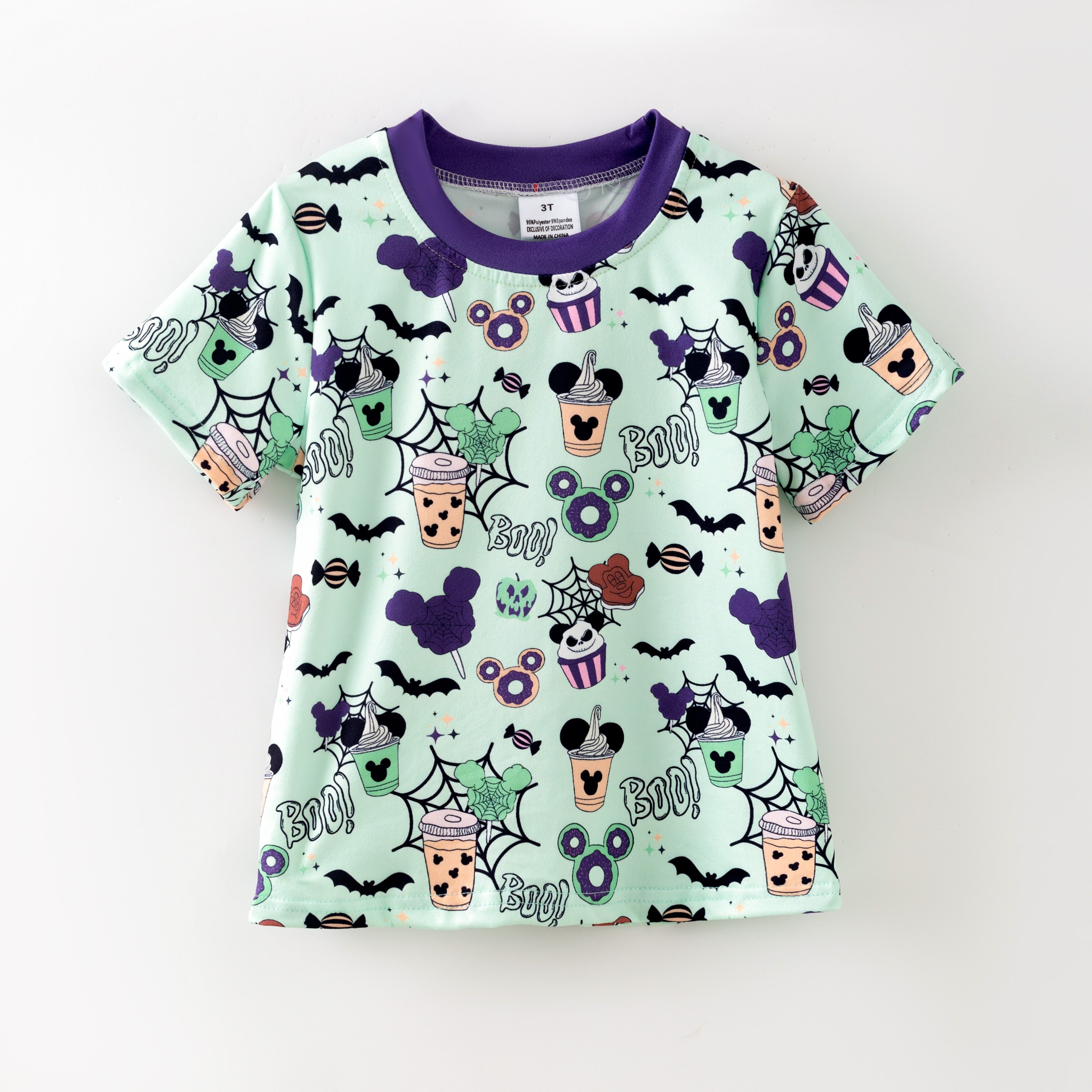 (Pre Order)Boys Halloween Cartoon Print Top