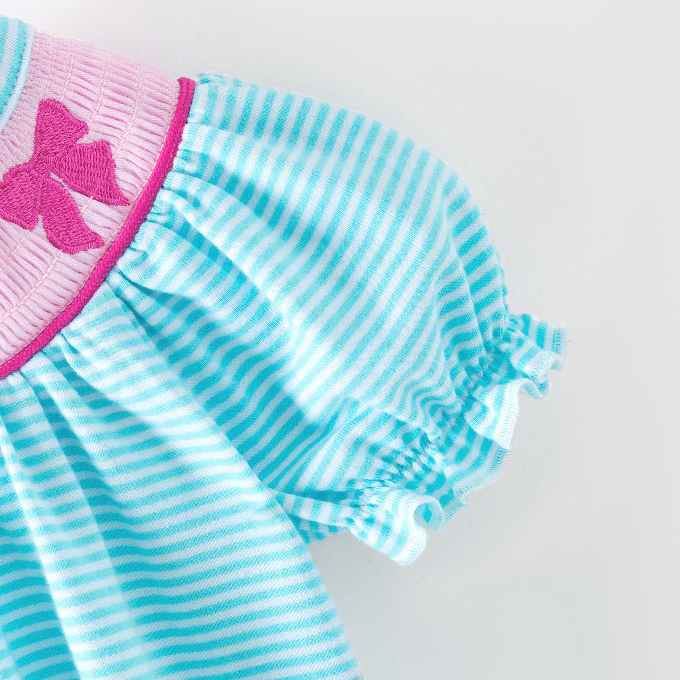 (In Stock)Sisters Spring&Summer Bow Embroidery Smocked Dress&Romper