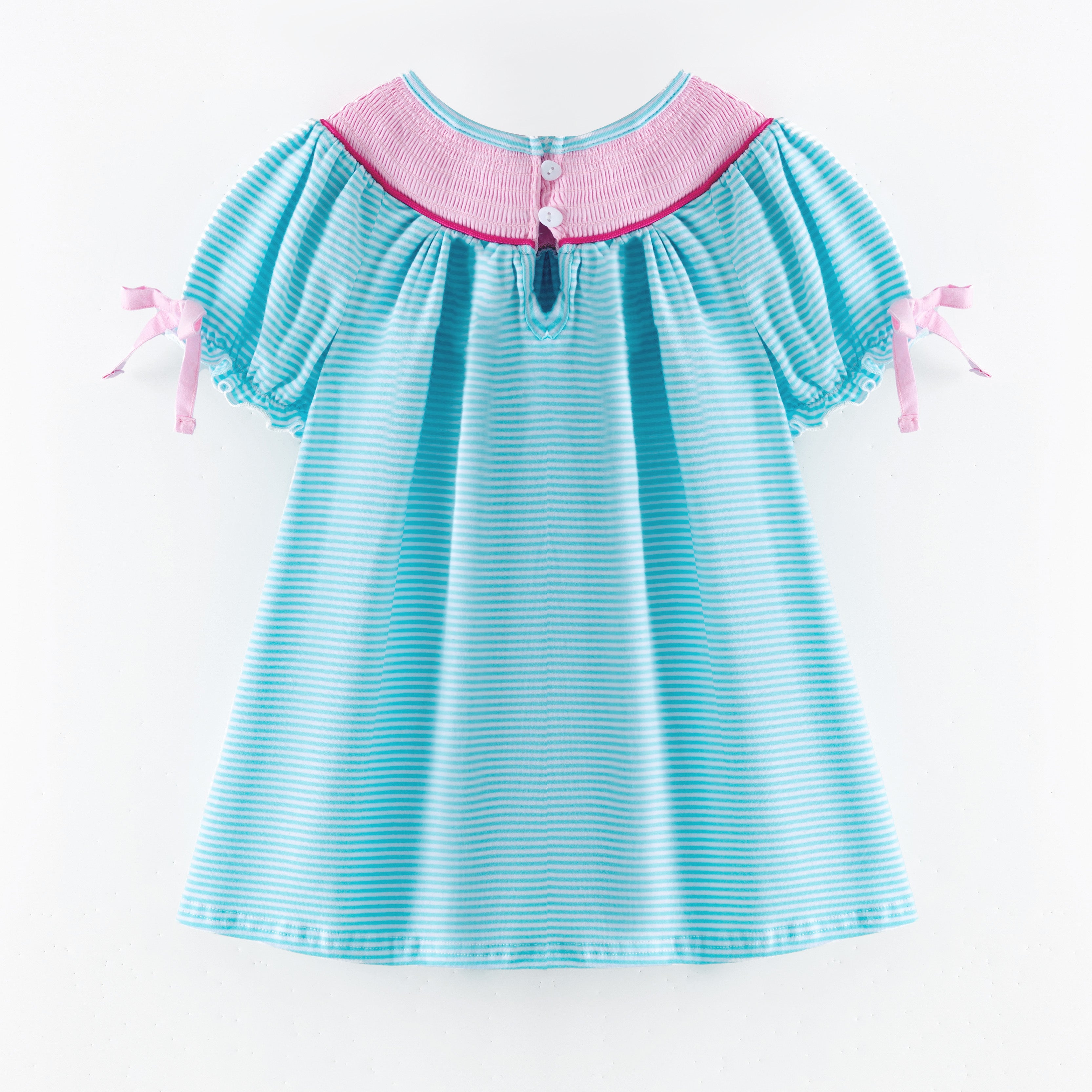 (In Stock)Sisters Spring&Summer Bow Embroidery Smocked Dress&Romper