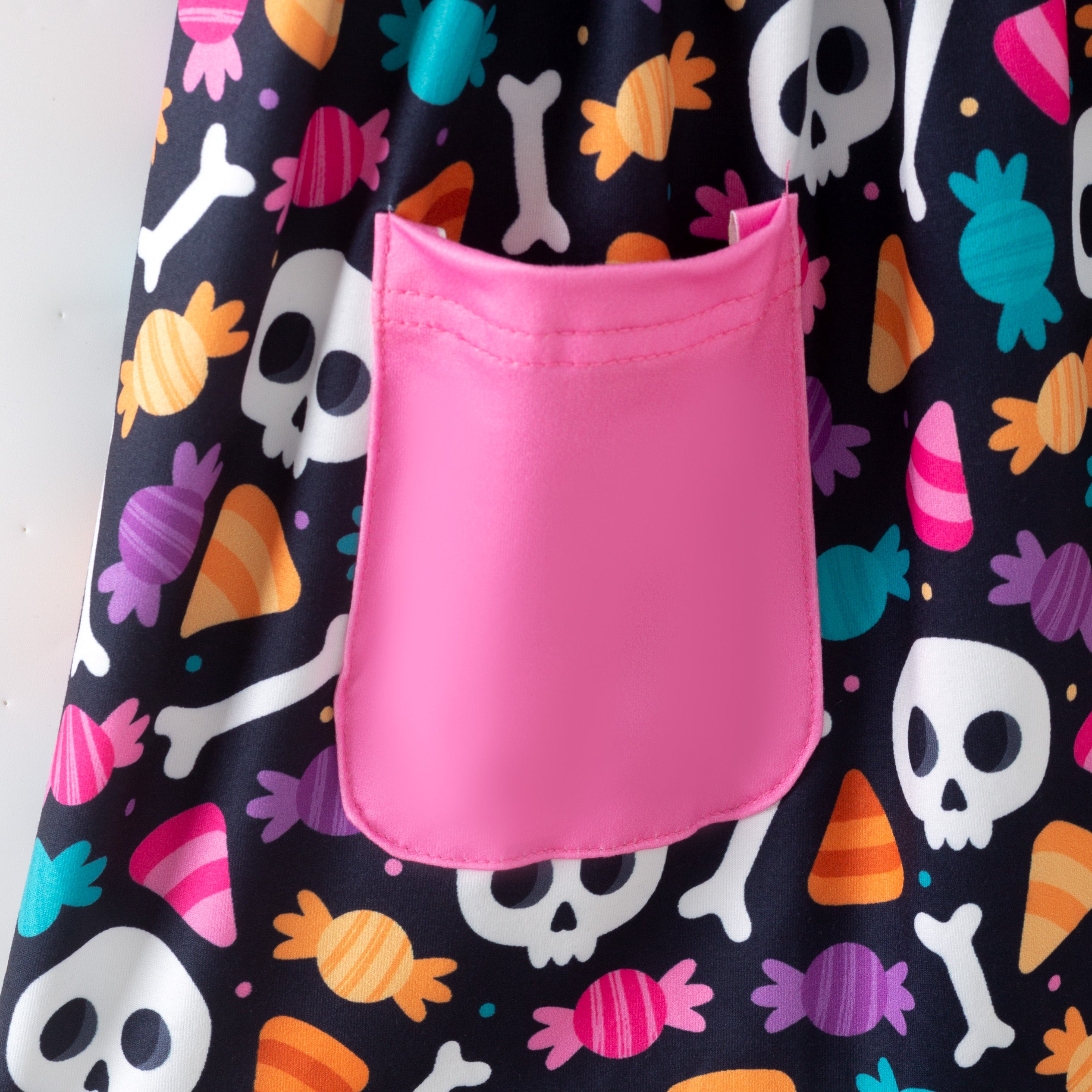 (Pre Order)Girls Halloween Sugar Skull Print Dress,Set&Pants