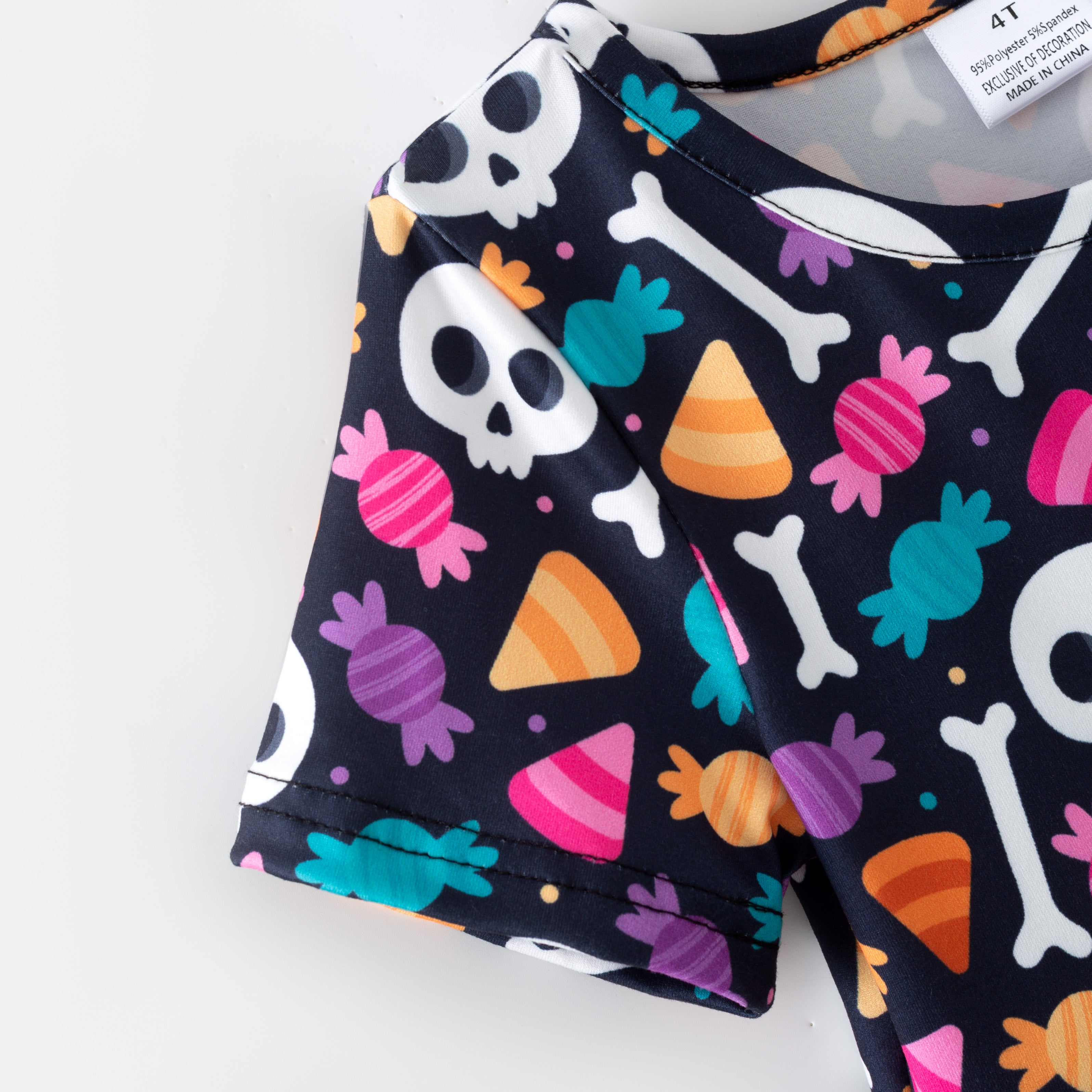 (Pre Order)Girls Halloween Sugar Skull Print Dress,Set&Pants