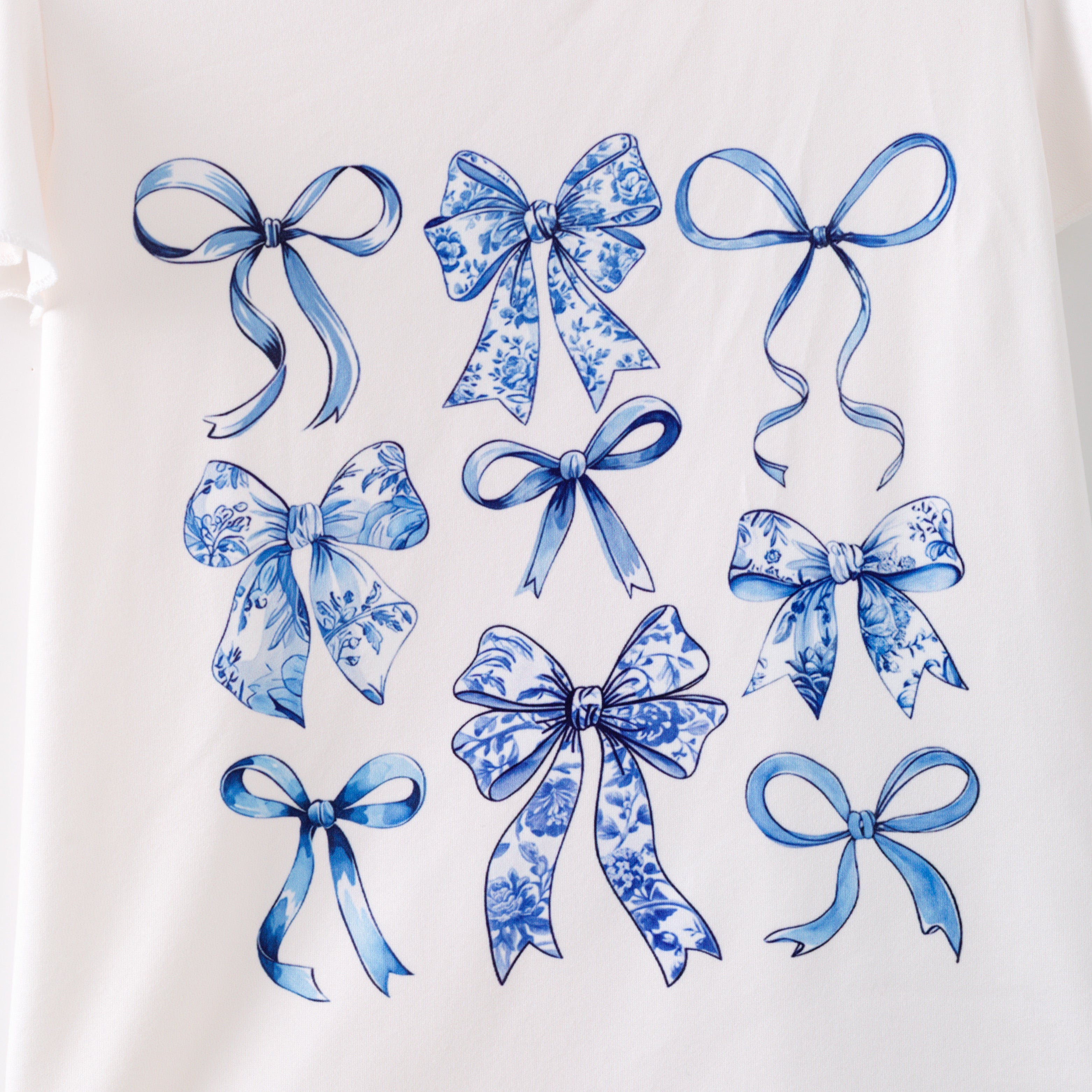 (Pre Order)Girls Spring and Summer Goose&Bow Print Outfit Set