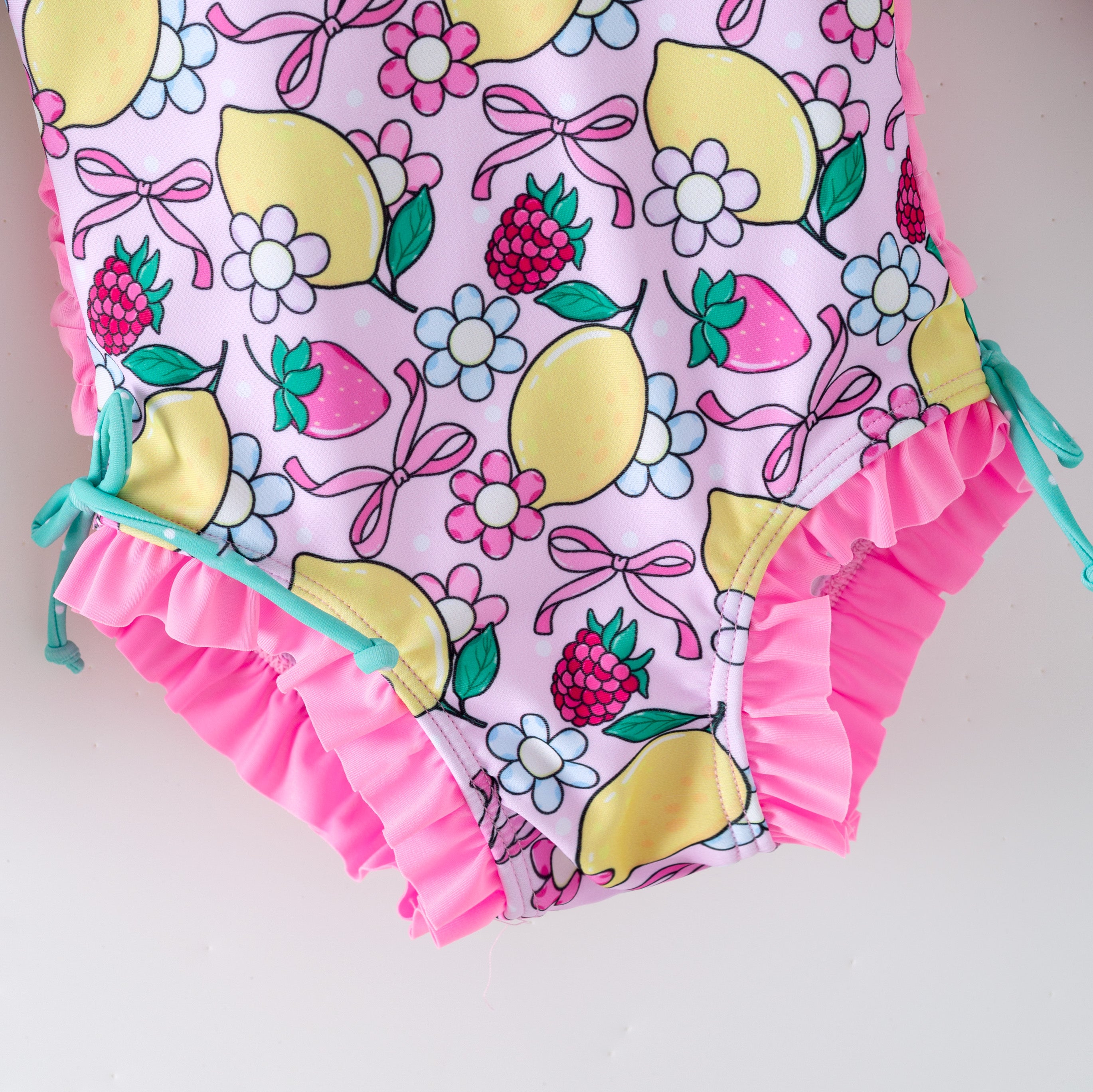 (In Stock)Girls Summer Lemon Print Swimsuit