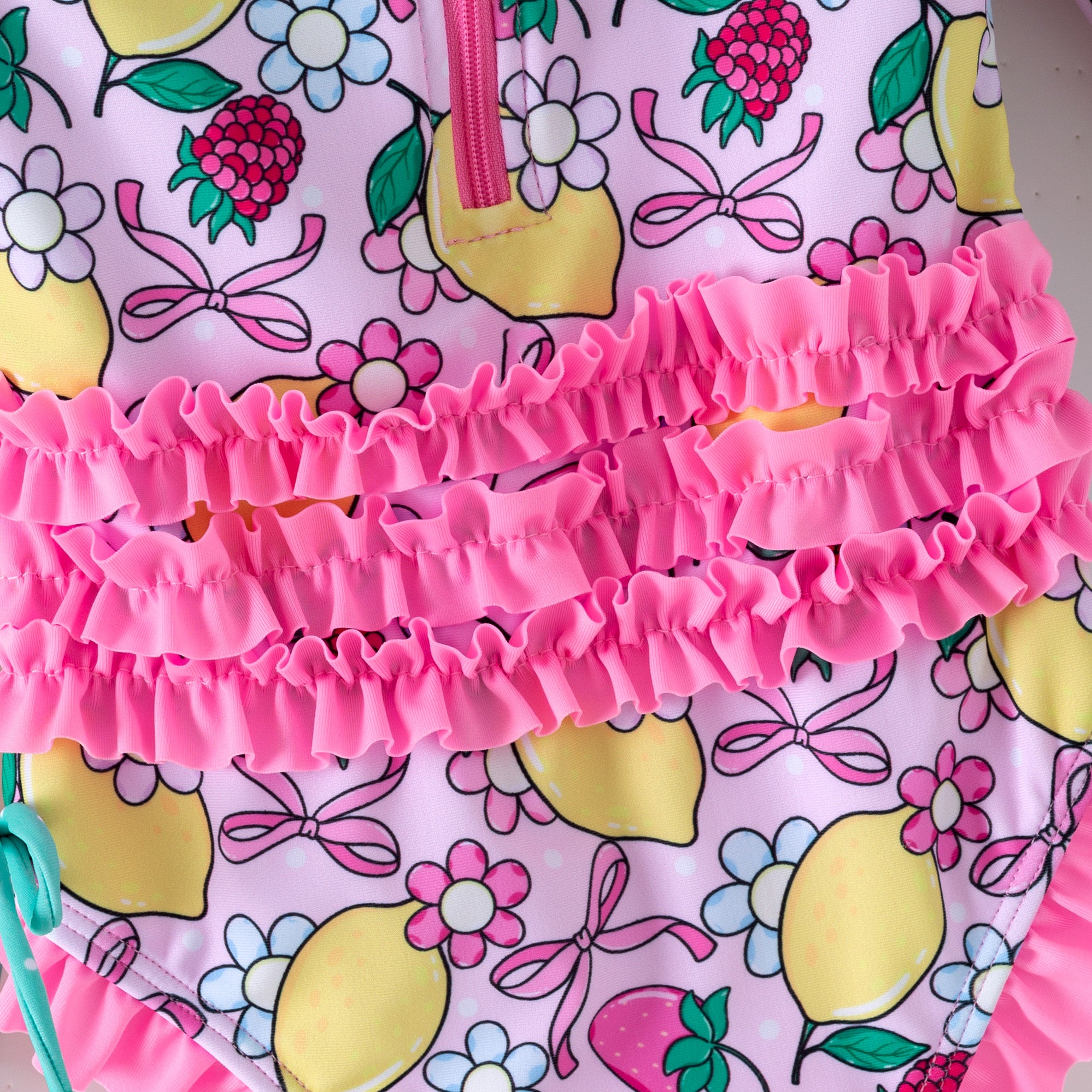 (In Stock)Girls Summer Lemon Print Swimsuit