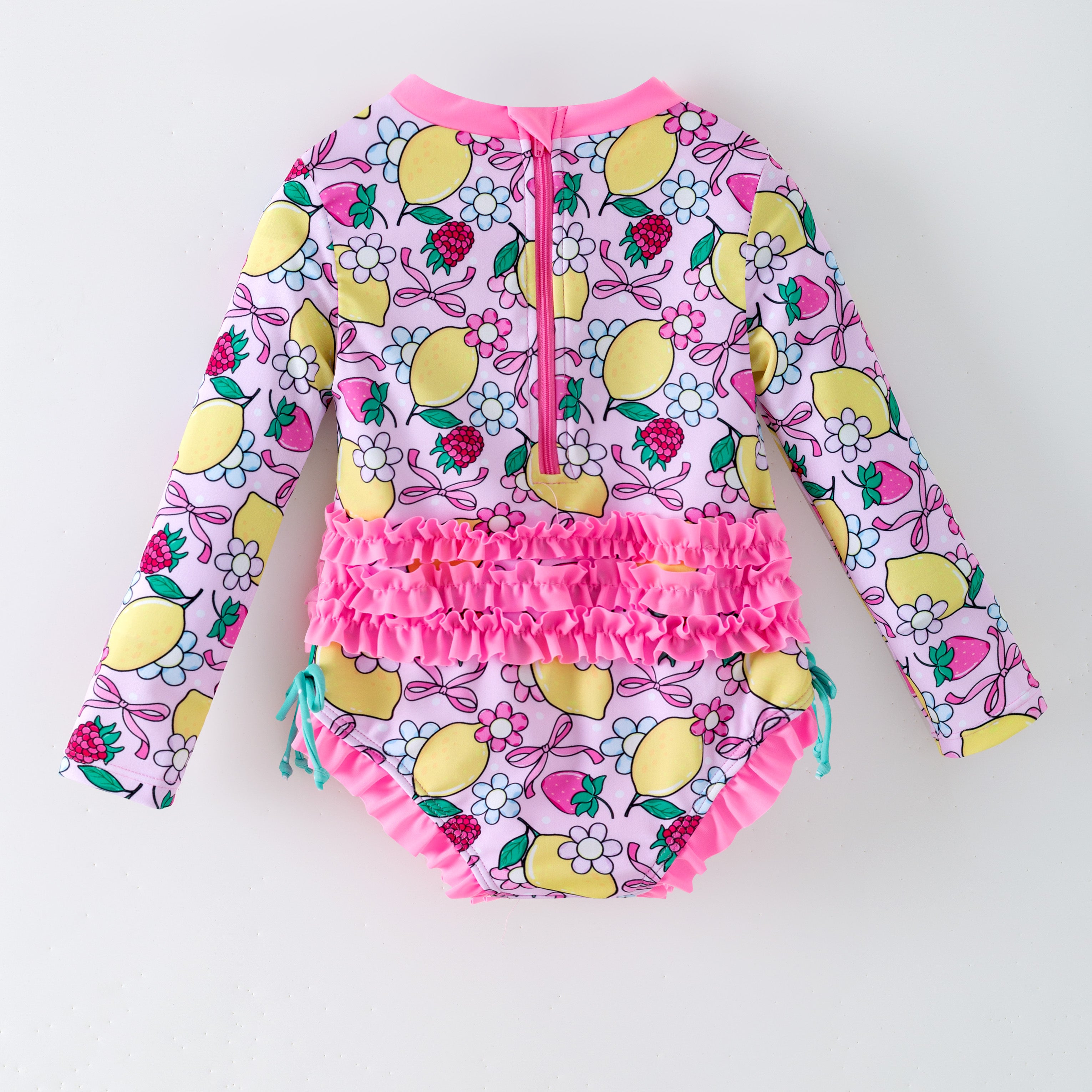 (In Stock)Girls Summer Lemon Print Swimsuit