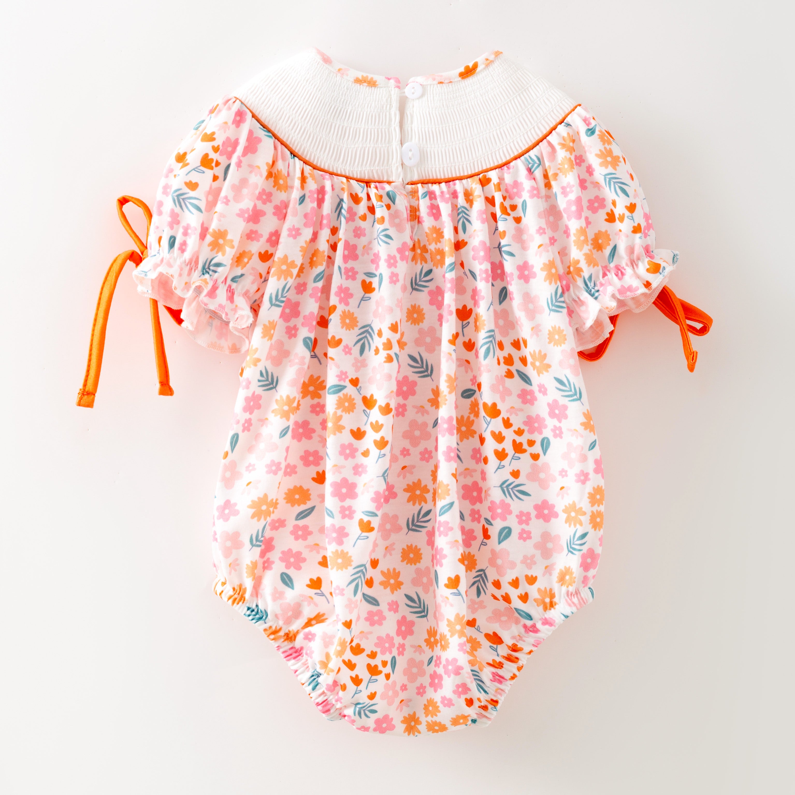 (Pre Order)Sisters Fall Pumpkin Embroidery Smocked Dress&Romper