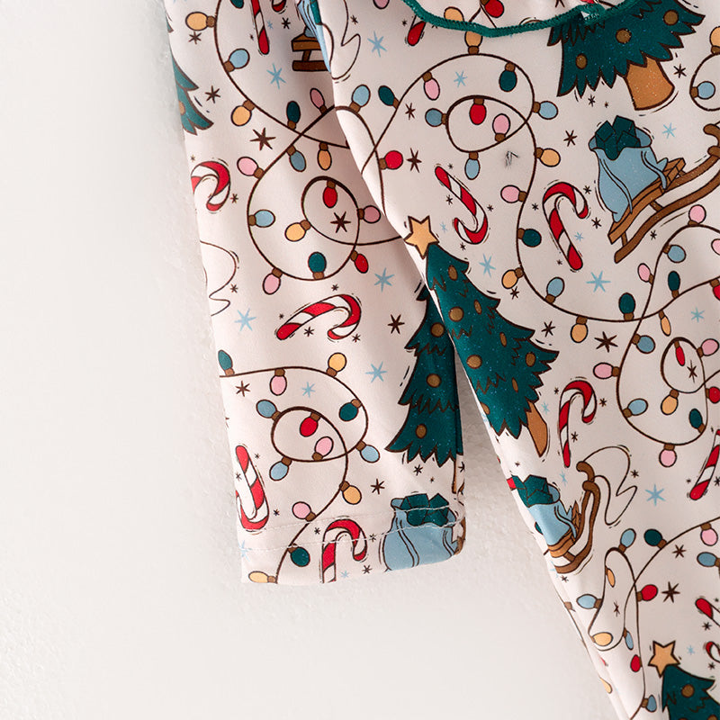 (In Stock L34-2-2)Baby Girls Christmas Print Romper