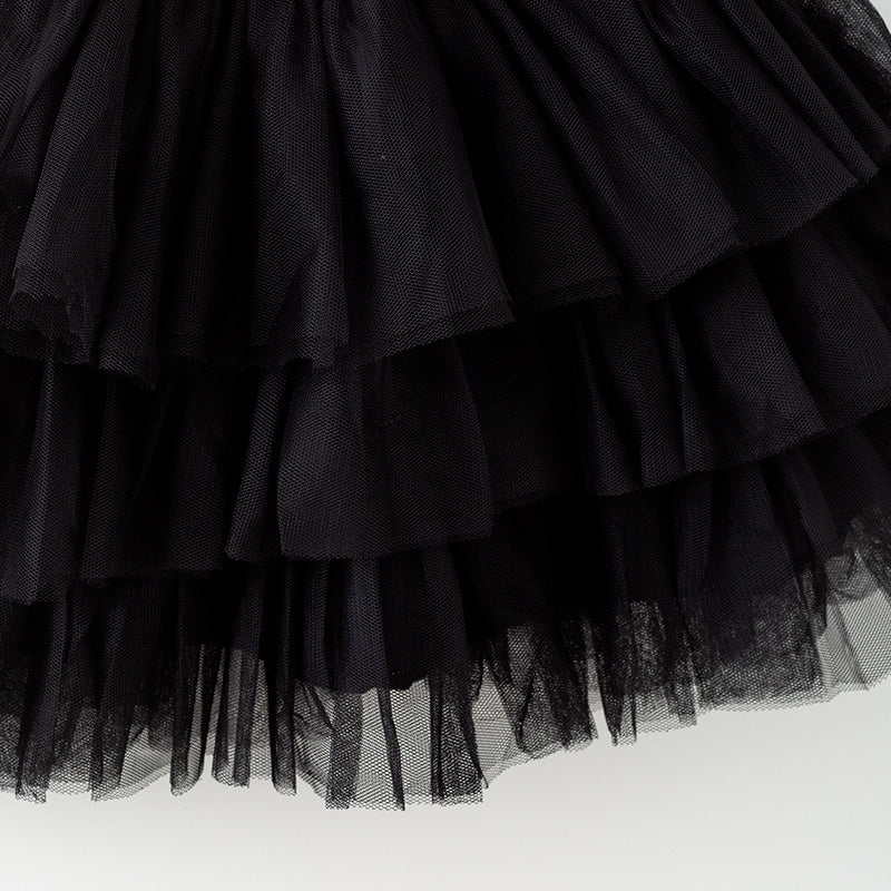 (In Stock)Girls Halloween Print Cotton Top Tulle Skirt Set
