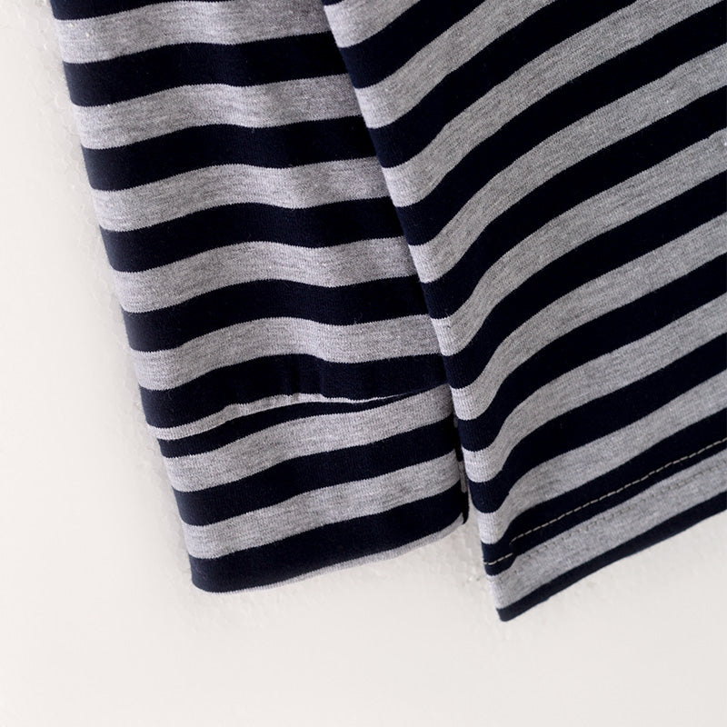 (In Stock G27-3-2)Boys Gray-blue Stripe Top