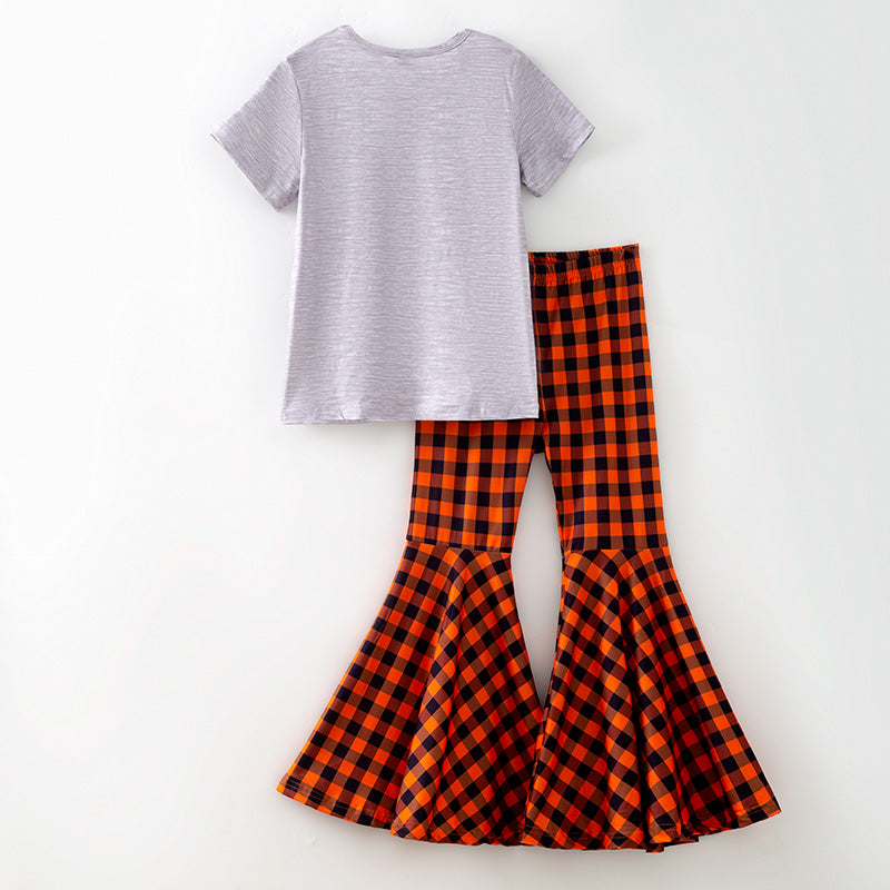 (In Stock)Girls Halloween Print Outfit Set