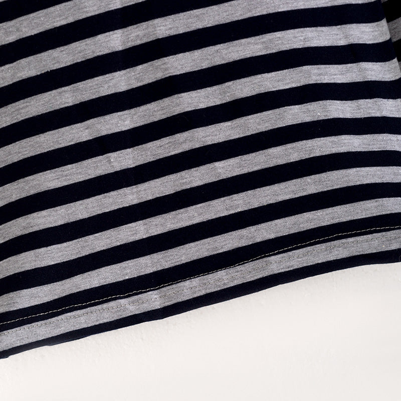 (In Stock G27-3-2)Boys Gray-blue Stripe Top