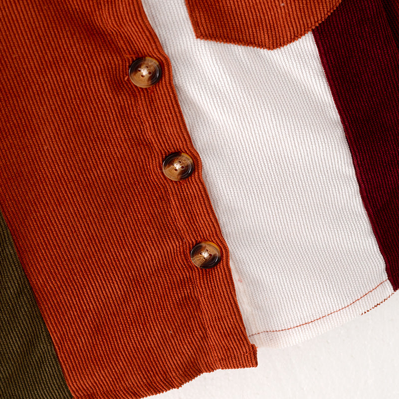 (In Stock G27-3-1)Girls Fall Collard Corduroy Shirt