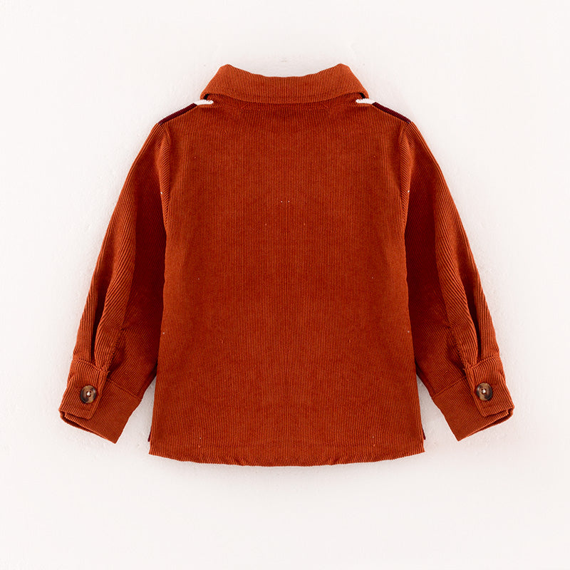 (In Stock G27-3-1)Girls Fall Collard Corduroy Shirt