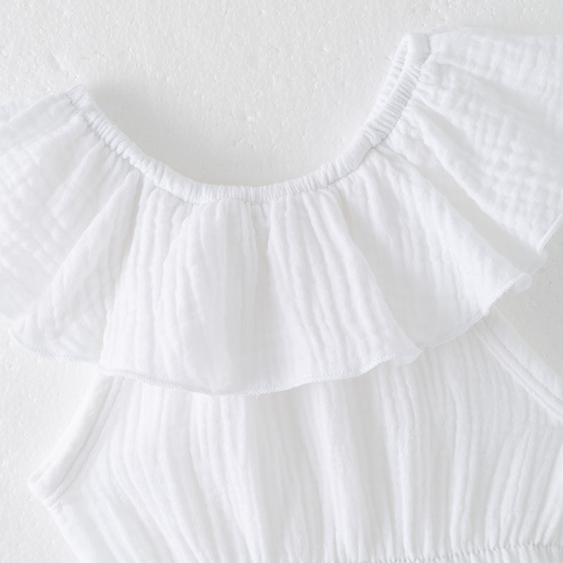 (In Stock)Toddler Girls Spring and Summer Solid Color Romper