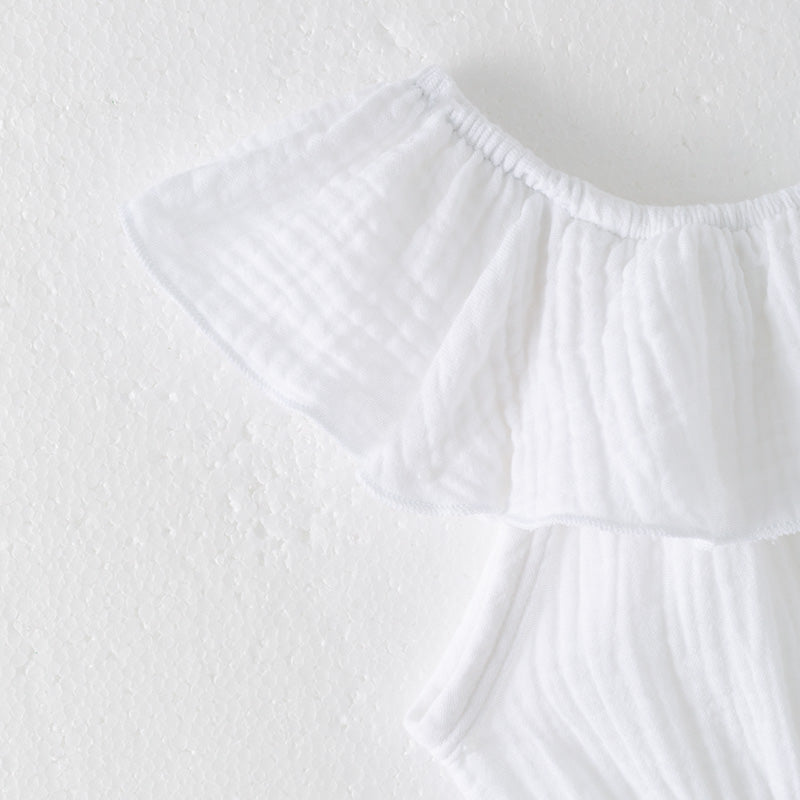 (In Stock)Toddler Girls Spring and Summer Solid Color Romper