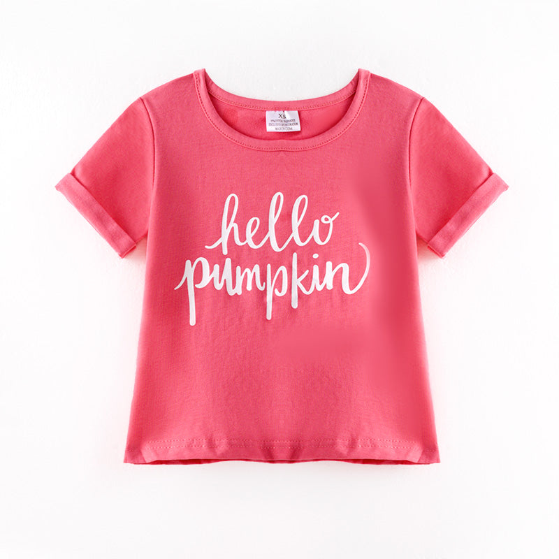 (In Stock)Mommy and Me Pumpkin Print Cotton Top