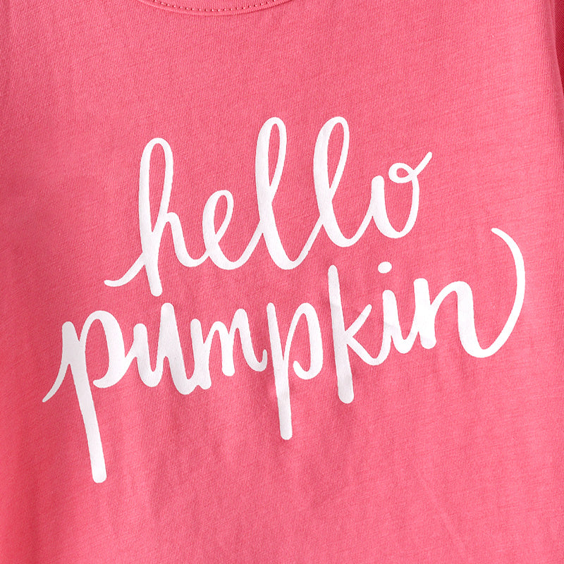 (In Stock)Mommy and Me Pumpkin Print Cotton Top