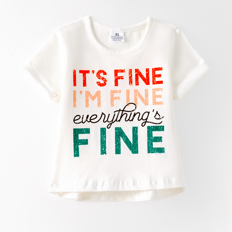(In Stock)Girls Spring and Summer FINE Print Cotton Top