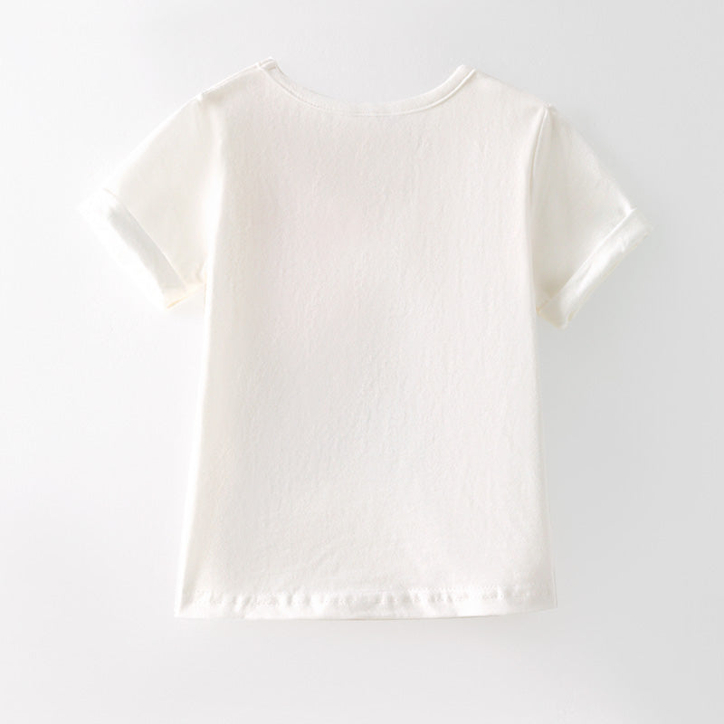 (In Stock)Girls Spring and Summer FINE Print Cotton Top