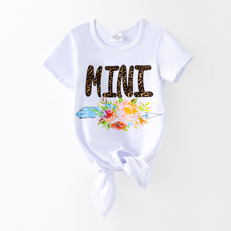 (In Stock)Girls Spring and Summer MINI Print Knotted Top