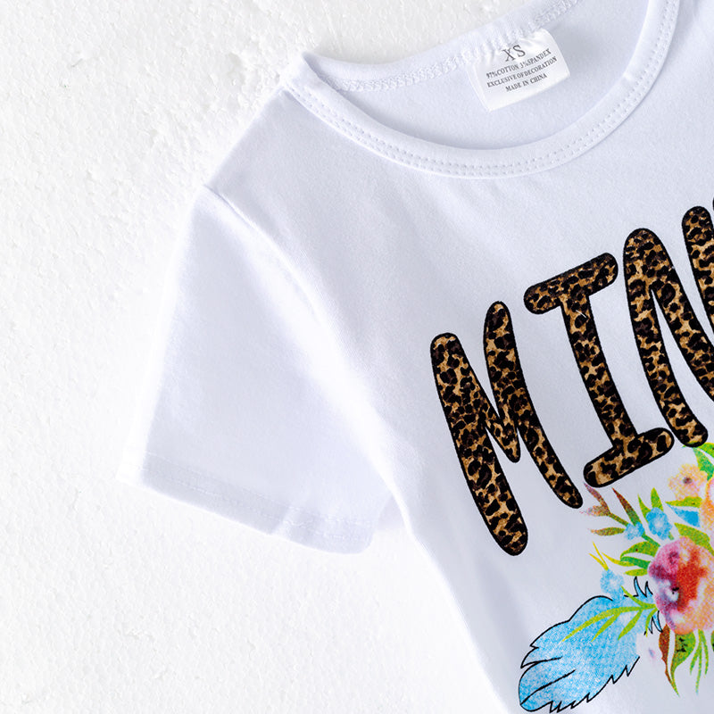 (In Stock)Girls Spring and Summer MINI Print Knotted Top