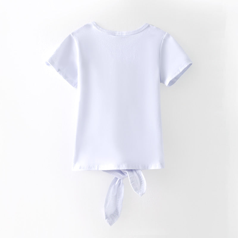 (In Stock)Girls Spring and Summer MINI Print Knotted Top