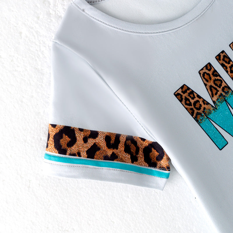 (In Stock)Girls Spring and Summer MINI Leopard Print Top