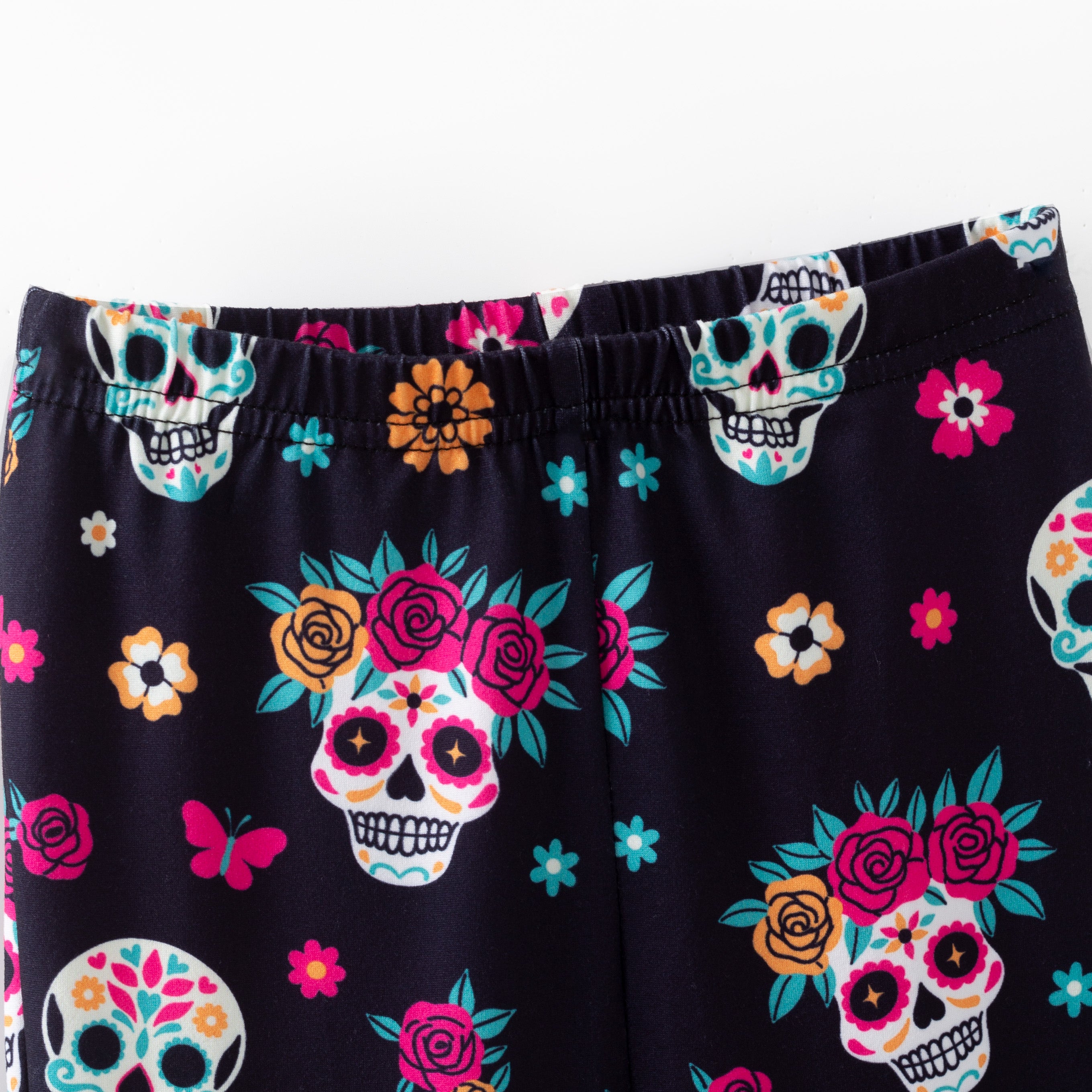 (Pre Order)Girls Halloween Sugar Skull Print Dress,Set&Pants