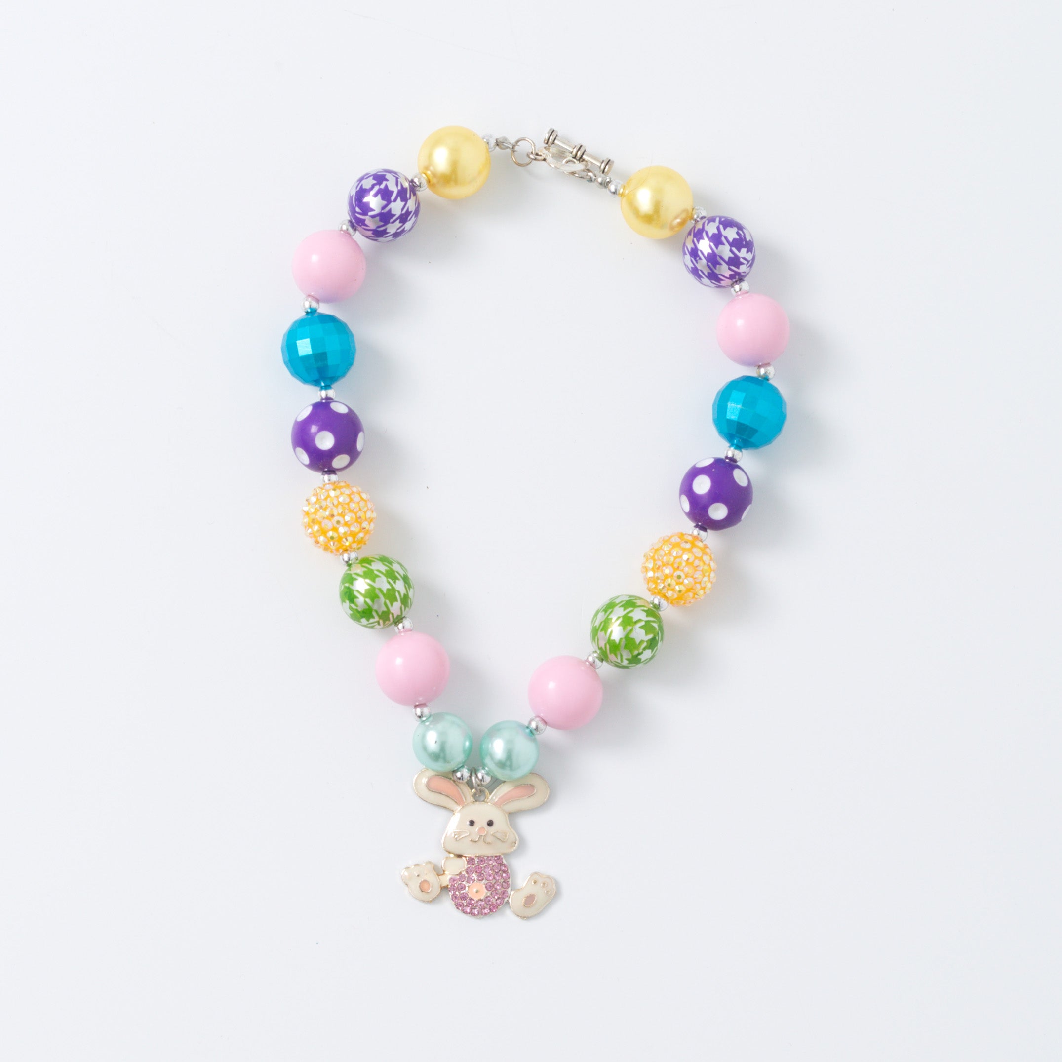 (In Stock G11 G12)Girls Rhinestone Beaded Necklace