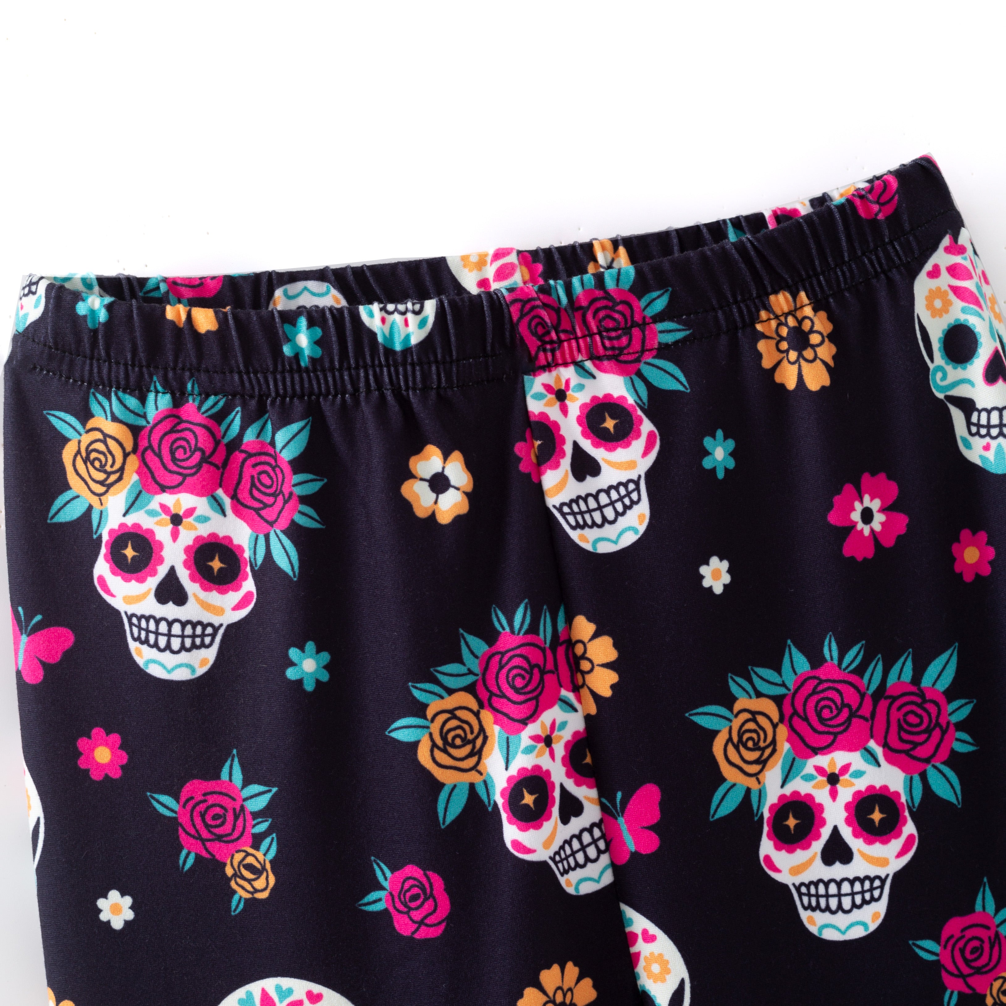 (Pre Order)Girls Halloween Sugar Skull Print Dress,Set&Pants
