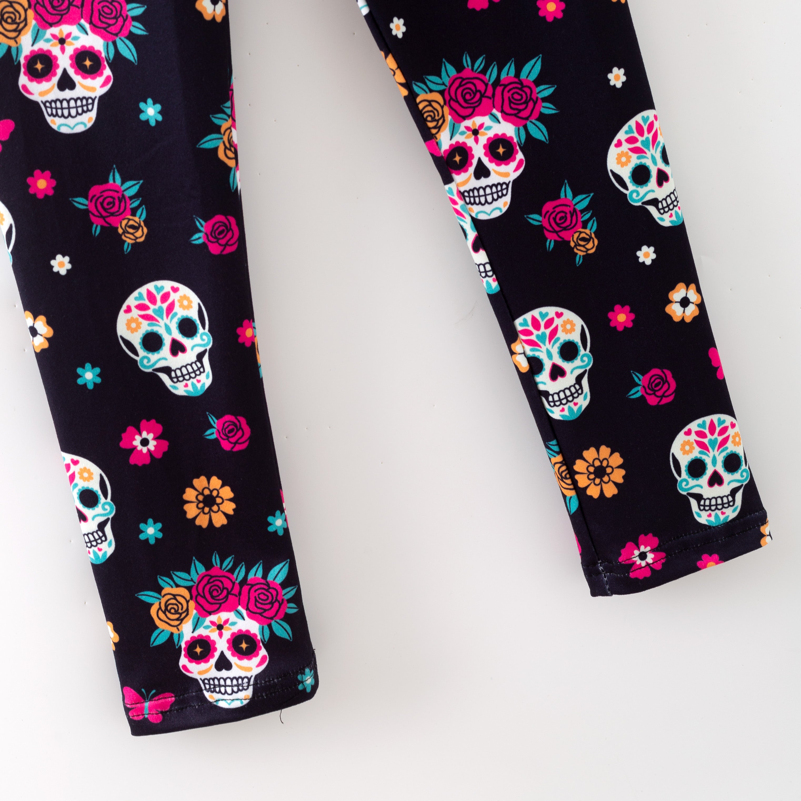 (Pre Order)Girls Halloween Sugar Skull Print Dress,Set&Pants