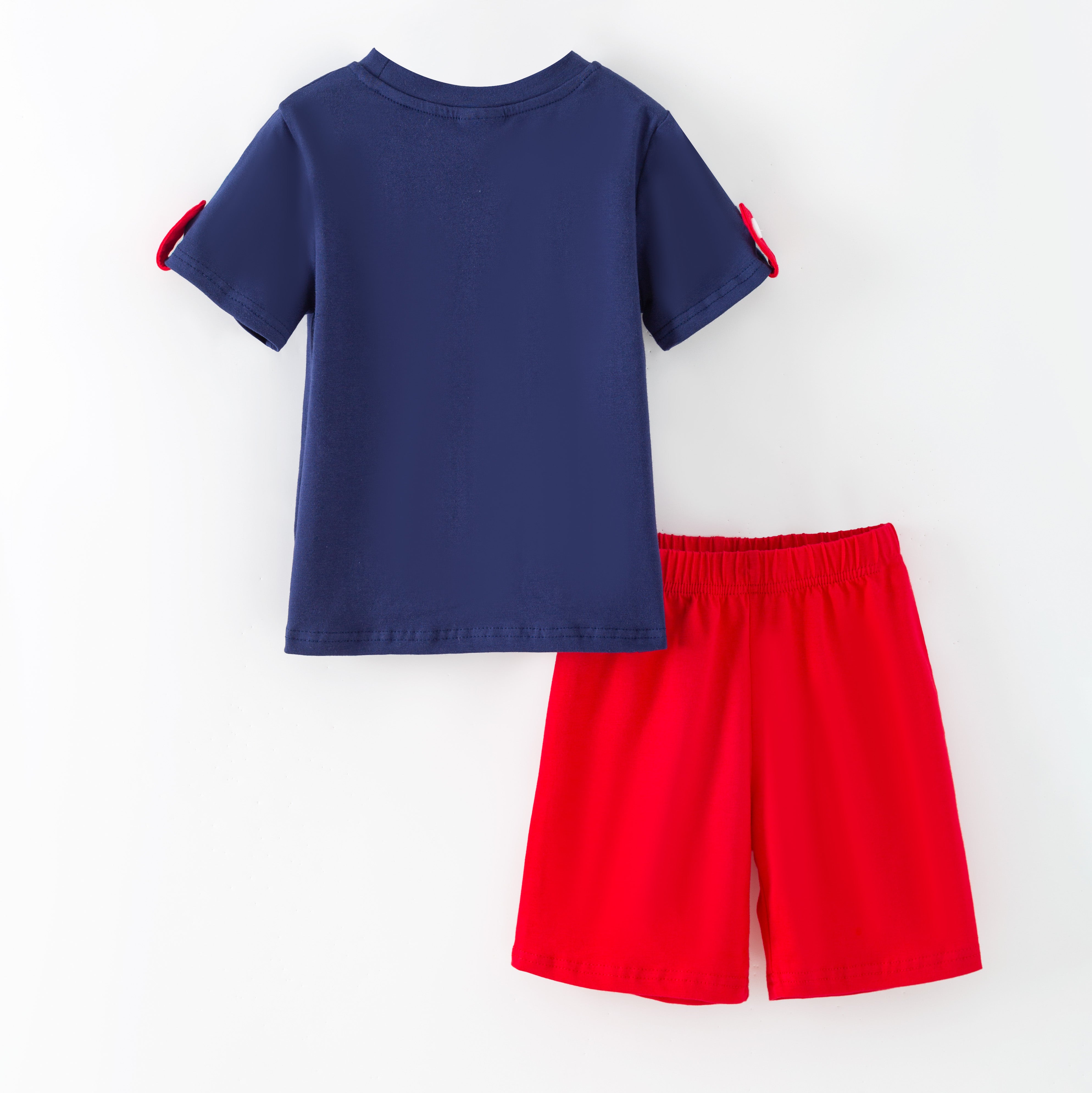 (In Stock)Brothers Summer Seaside Applique Shorts Set&Romper