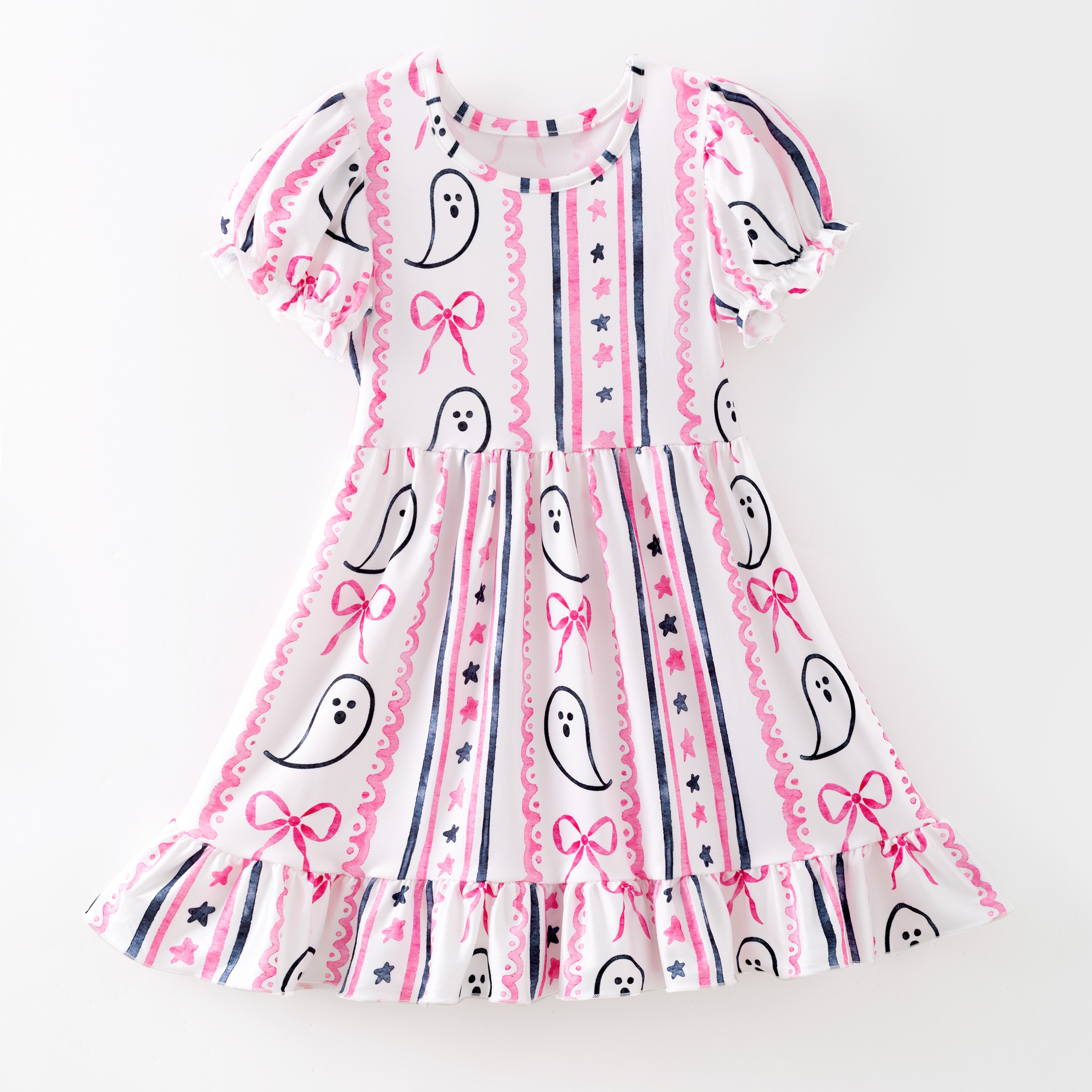 (Pre Order)Girls Halloween&Thanksgiving Cartoon Print Dress