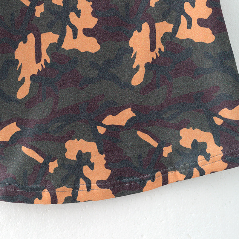 (In Stock)Girls Spring and Summer Camo Padded Shoulder Top