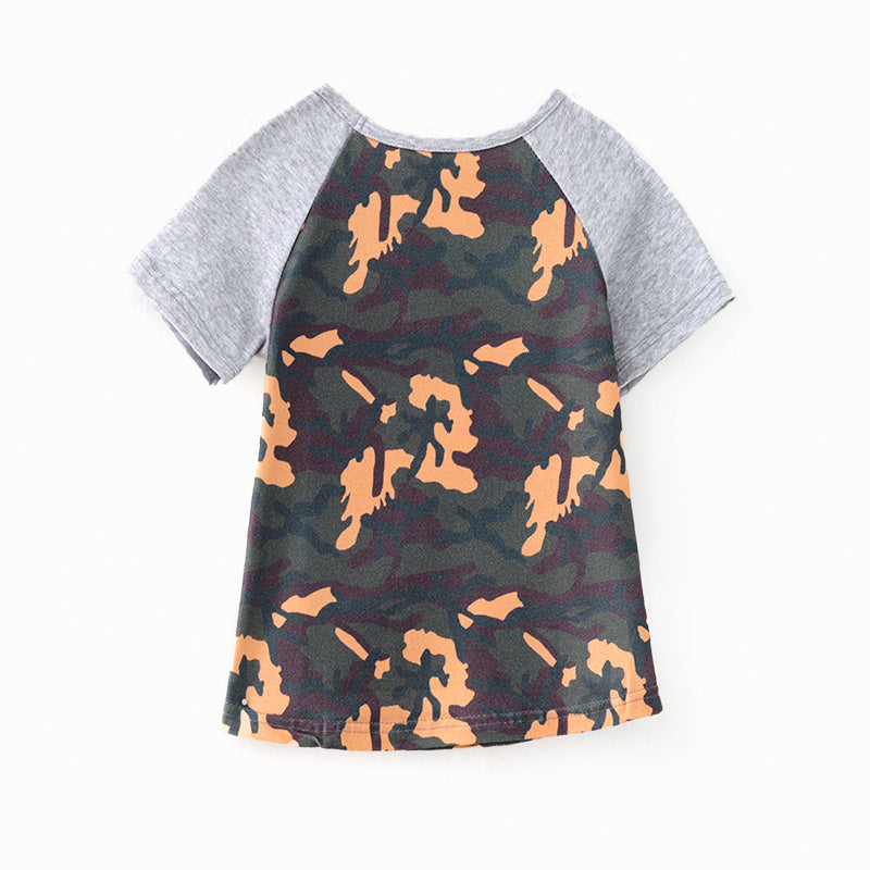 (In Stock)Girls Spring and Summer Camo Padded Shoulder Top
