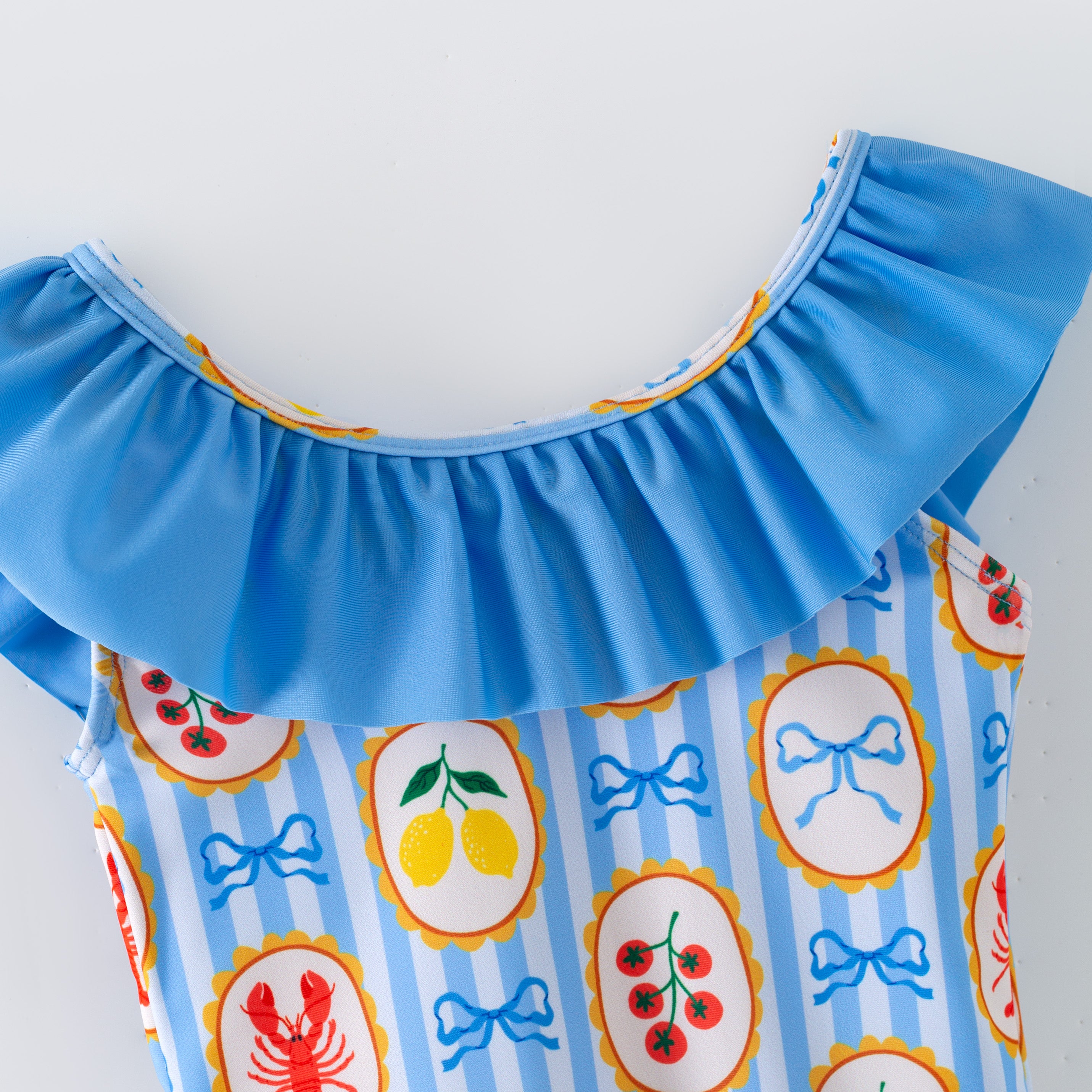 (In Stock)Girls Summer Print Ruffle Swimsuit