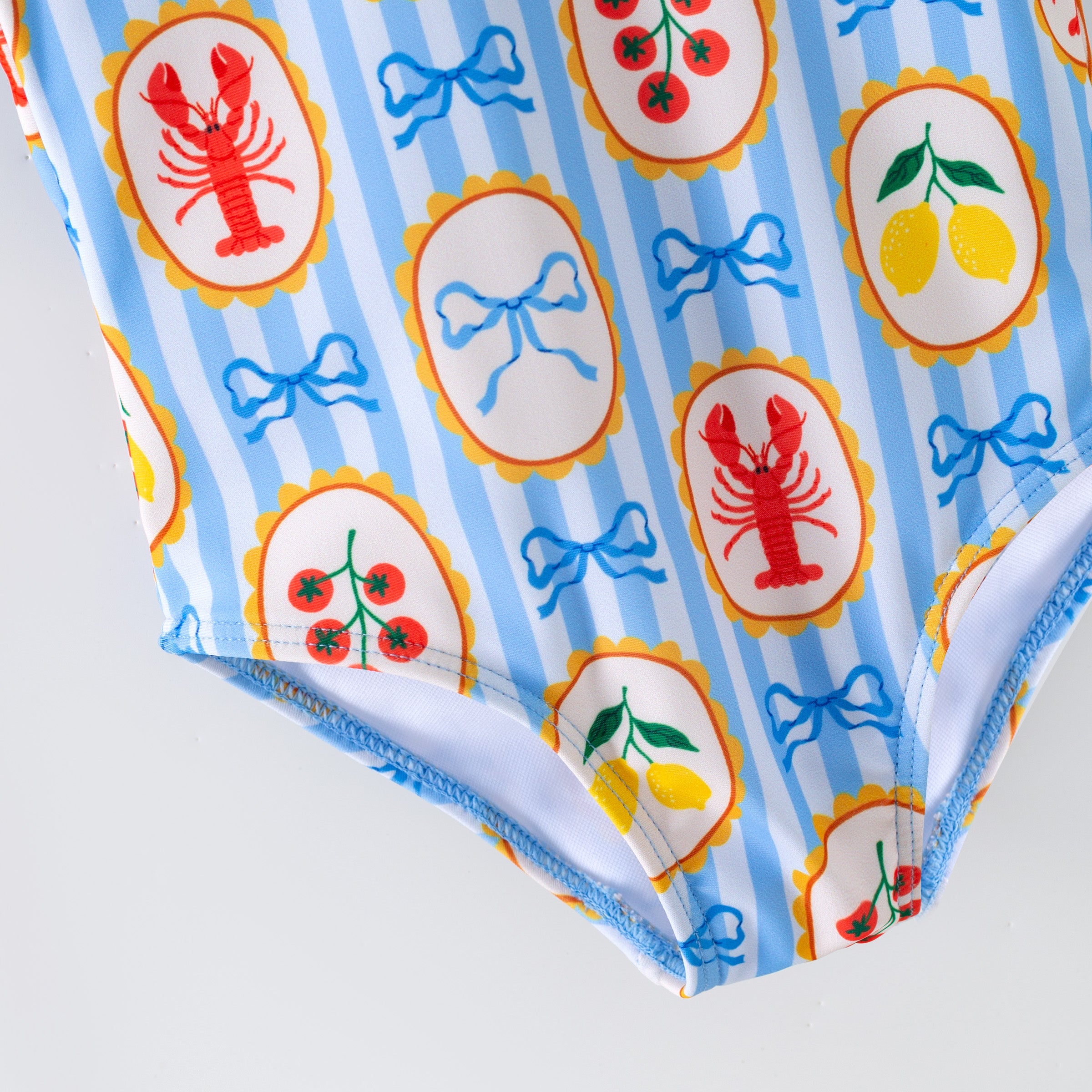 (In Stock)Girls Summer Print Ruffle Swimsuit