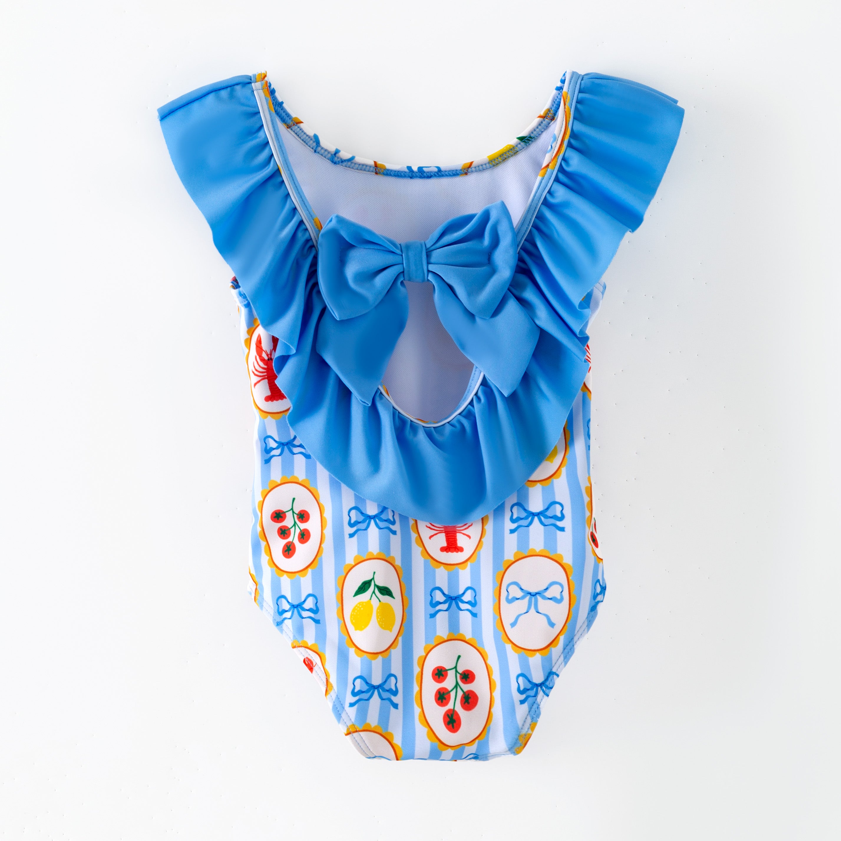 (In Stock)Girls Summer Print Ruffle Swimsuit