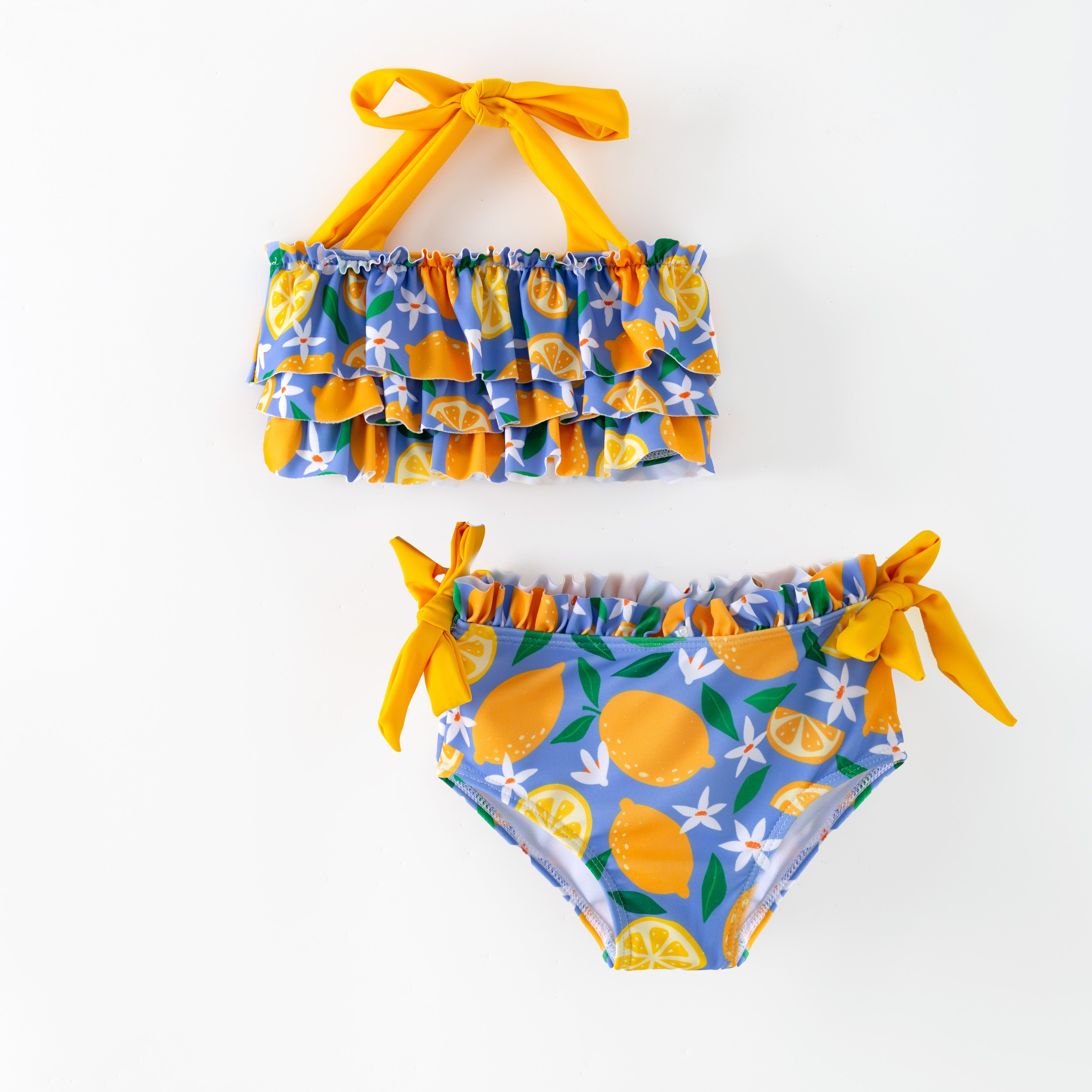 (In Stock)Girls Summer Lemon Print Swimsuit