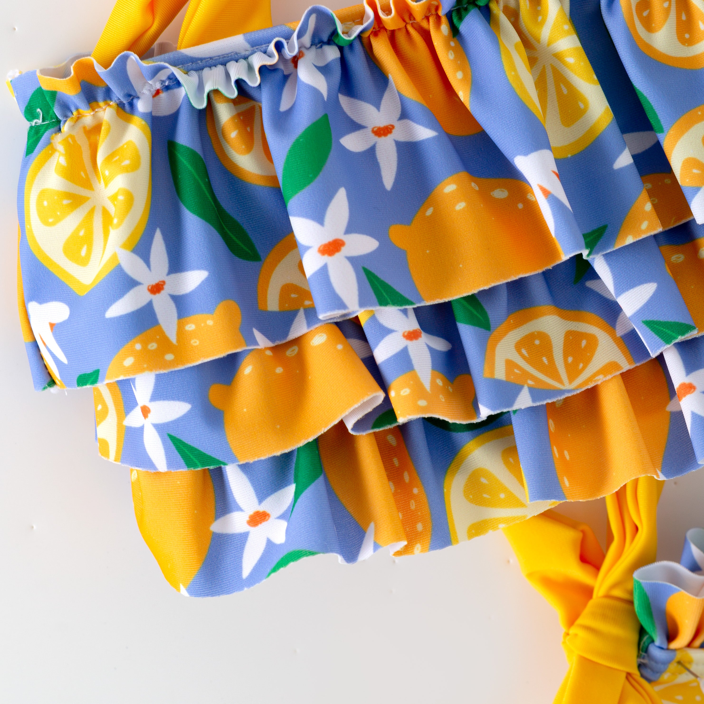 (In Stock)Girls Summer Lemon Print Swimsuit