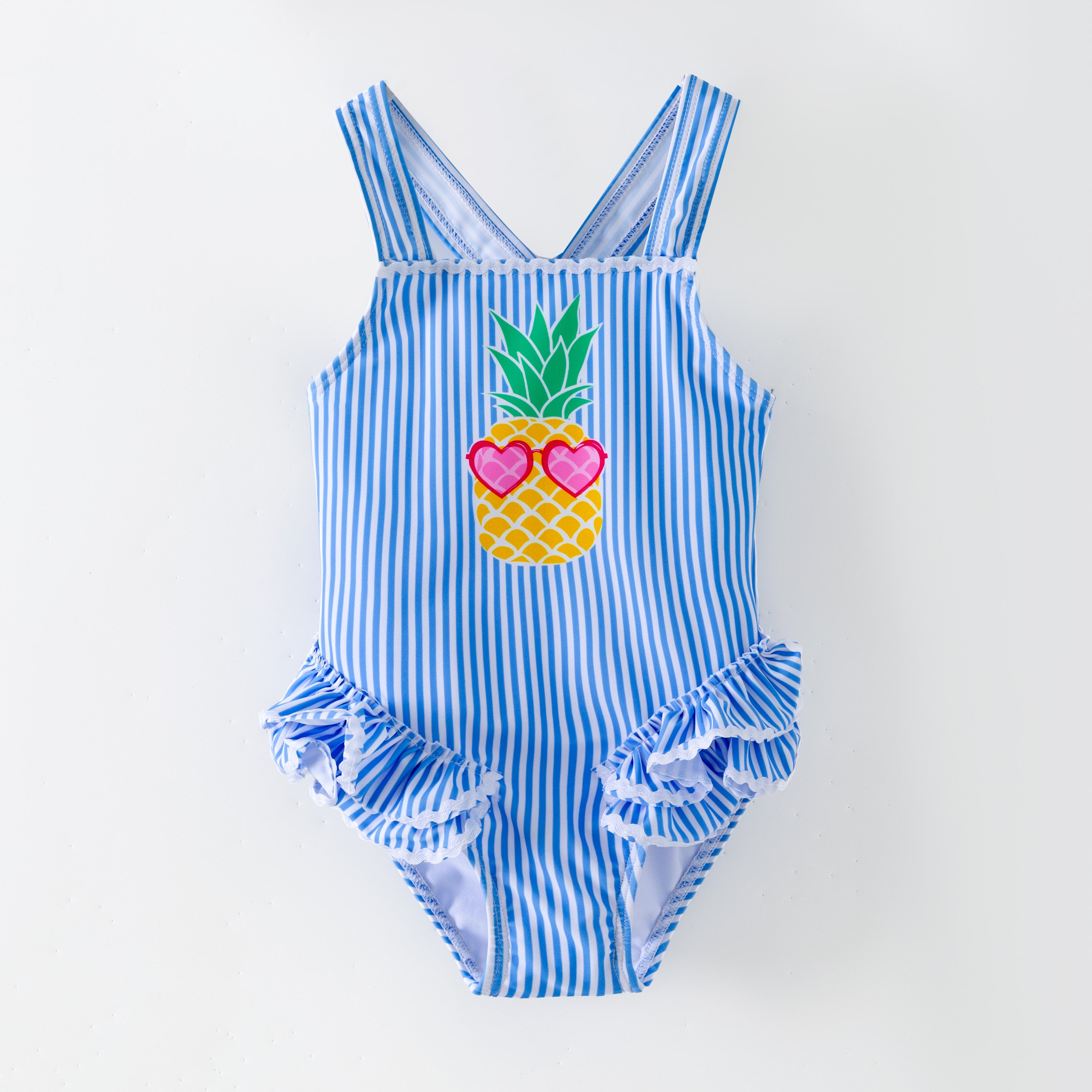 (In Stock)Girls Summer Pineapple Print Swimsuit