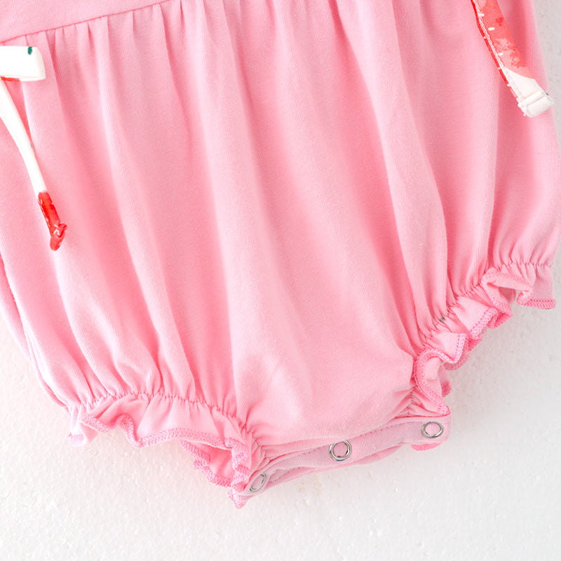 (In Stock)One Pack(4 Pieces total) Sale Toddler Girls Spring and Summer Strawberry Embroidery Romper