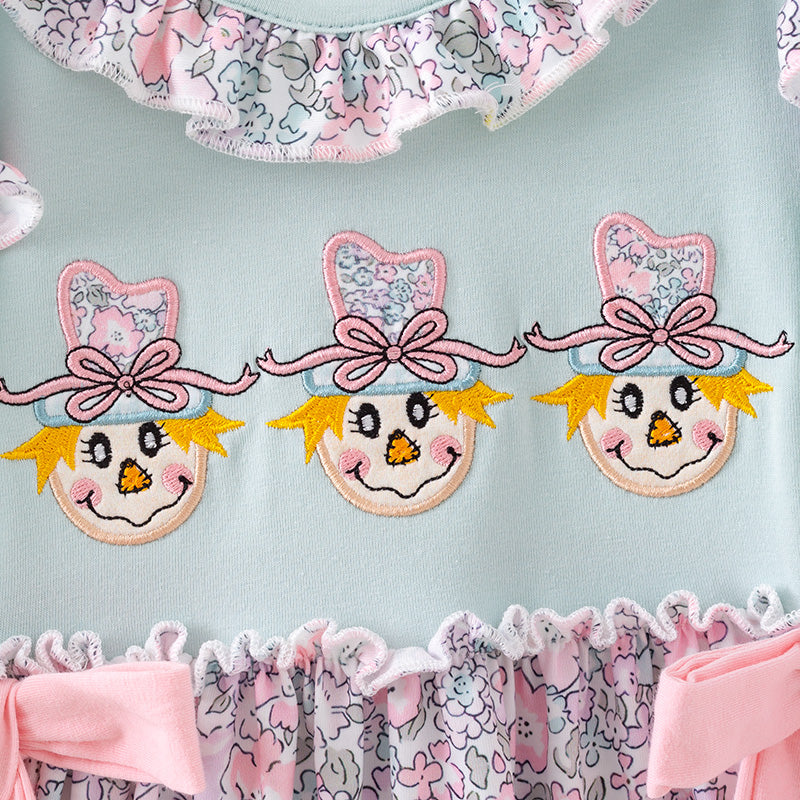 (In Stock)Girls Thanksgiving Scarecrow Applique Dress