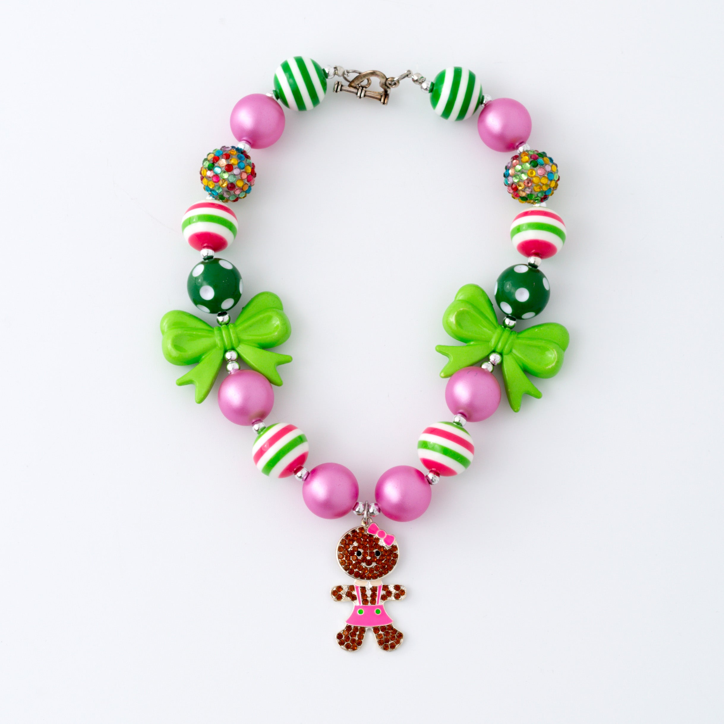 (In Stock G11 G12)Girls Rhinestone Beaded Necklace