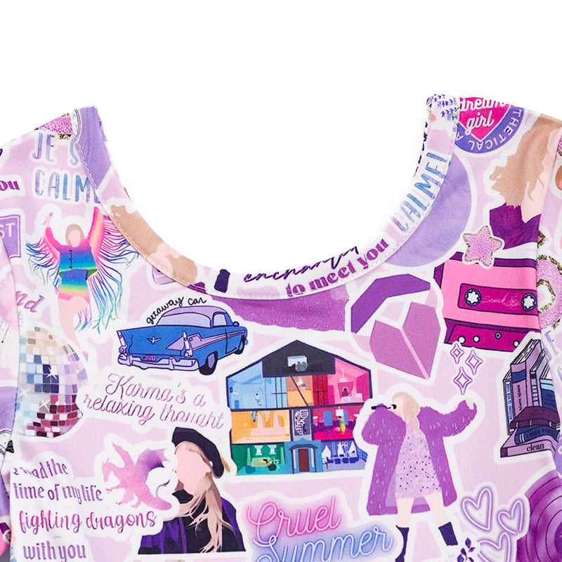 (Pre Order)Girls TS Print Lavender Dress